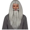Peluca y barba gris de mago