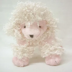 Clearance Working House Peluche pequeño Perrito Perrita Caniche rizo rosa