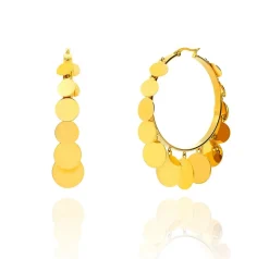 Clearance Eriety Jewels Pendiente Acero Chapas - Aro 45 mm