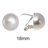 Pendiente De Plata Con Perla 18Mm Cierre Omega