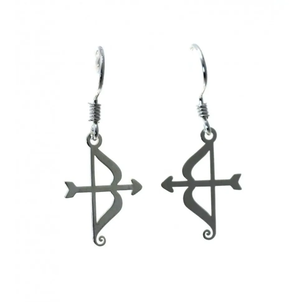 Pendientes Arco Y Flecha De Plata De Ley