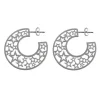 Pendientes Aro De Plata De Ley Con Estrellas Caladas 28 Mm.