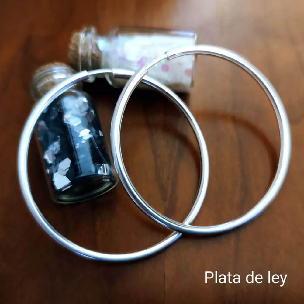 Online Pendientes Aro Gordo De Plata De Ley 55Mm Y 3Mm Grosor