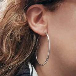 Online Pendientes Aro Gordo De Plata De Ley 55Mm Y 3Mm Grosor