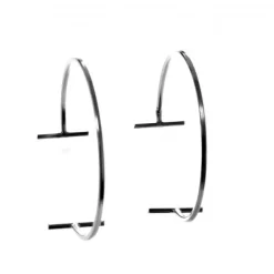 Pendientes Aro Karma Barra De Plata De Ley 28 Mm.