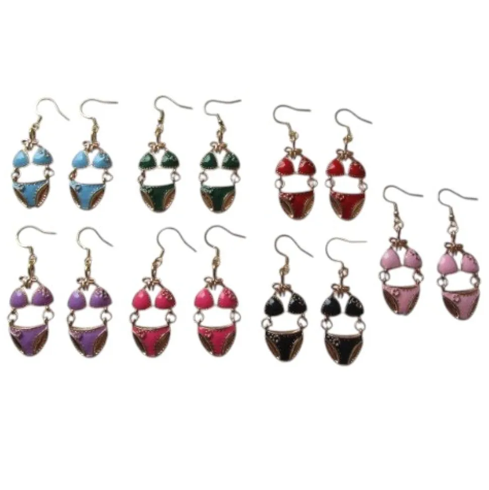 Pendientes bikinis de colores