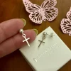 Pendientes Bola 5 Mm.con Cruz De Plata