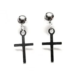 Pendientes Bola 5 Mm.con Cruz De Plata