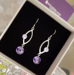 Hot Pendientes Con Doble Circonita Y Plata De Ley Rodiada