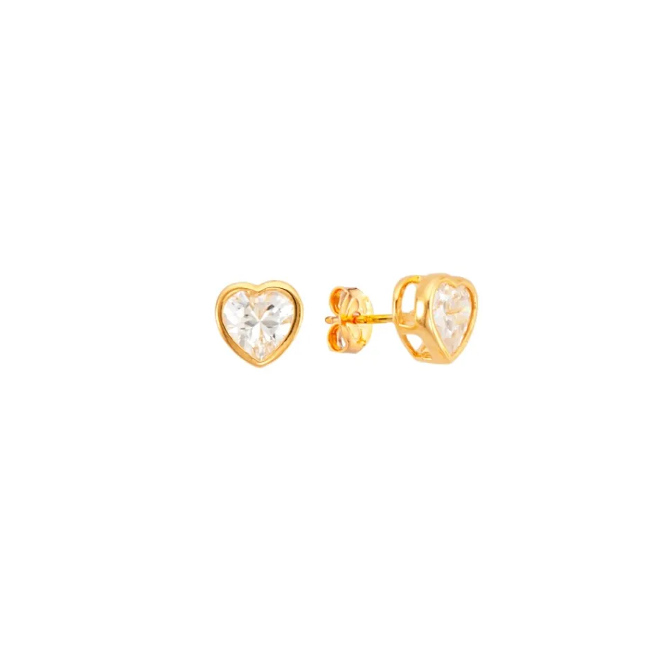 Pendientes corazón brillante