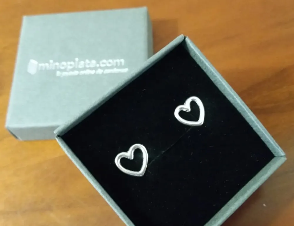 Pendientes Corazón Calado De Plata