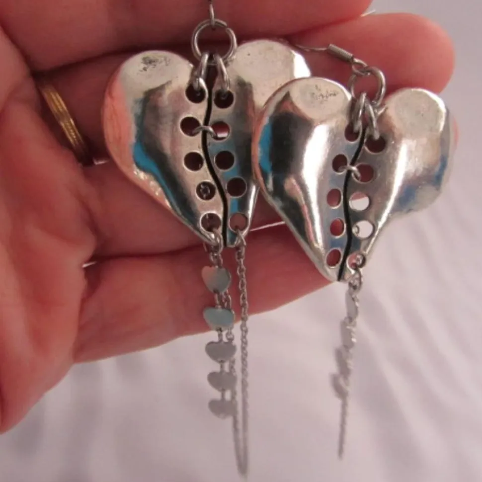 Pendientes corazones de zamak