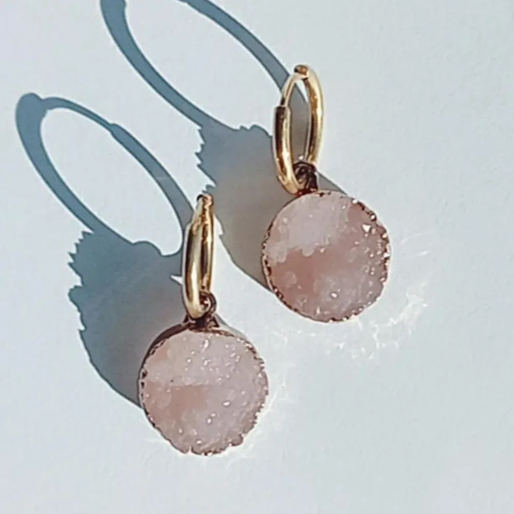 Discount Hhedderich Pendientes Cristal Roca Color. Acero Oro