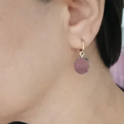 Discount Hhedderich Pendientes Cristal Roca Color. Acero Oro