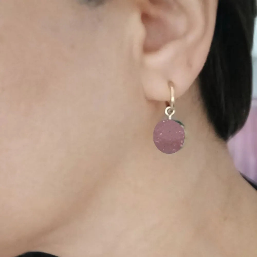 Discount Hhedderich Pendientes Cristal Roca Color. Acero Oro