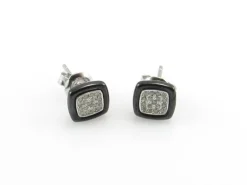 Pendientes Cuadrados De Plata Y Circonitas Micro