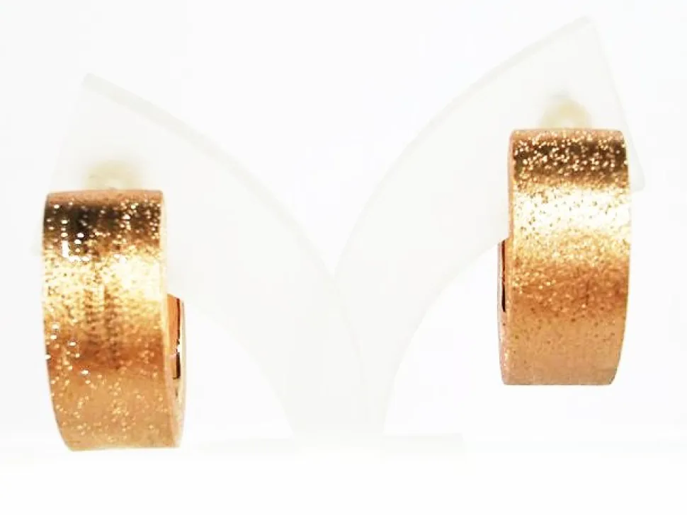 Pendientes De Aro Diamantado En Plata Rosa