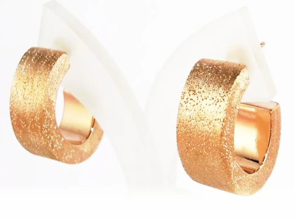Pendientes De Aro Diamantado En Plata Rosa