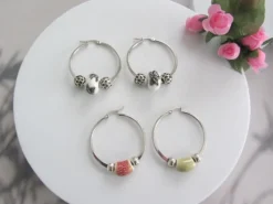 Best Che Carino Art Pendientes de aros con cuentas