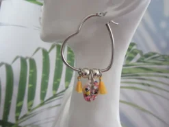 Best Che Carino Art Pendientes de aros con cuentas
