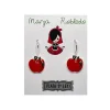 Hot Marga Robledo Pendientes de colgar Manzana asturiana. Rojo