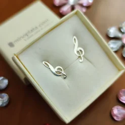Best Pendientes De La Clave De Sol De Plata De Ley