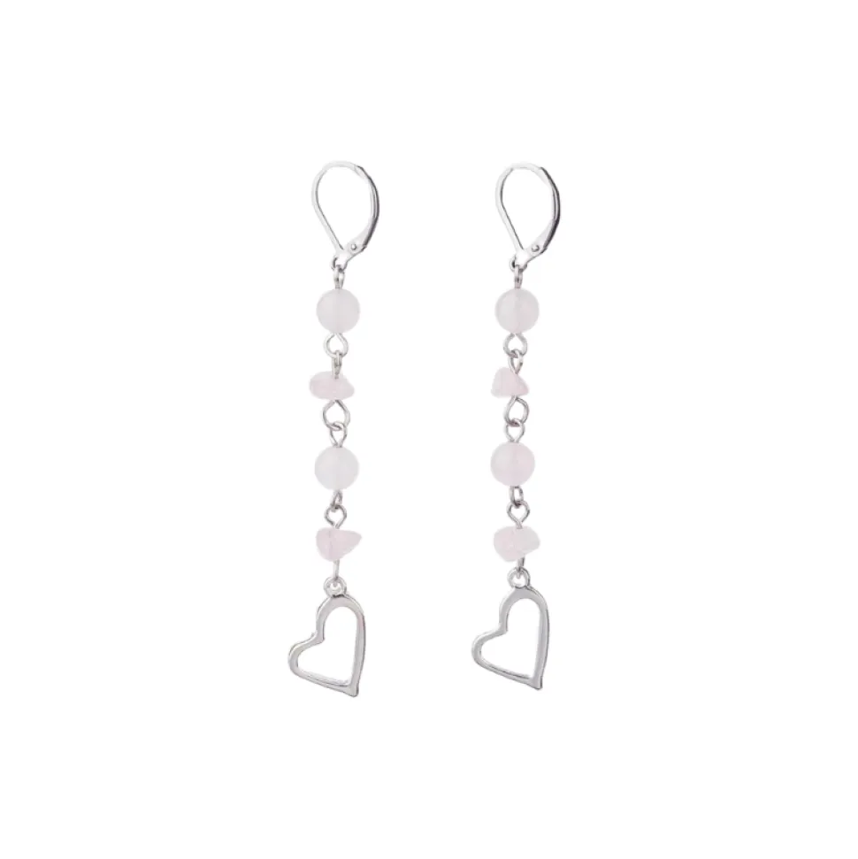 Pendientes de Minerales naturales largos 77 mm de largo