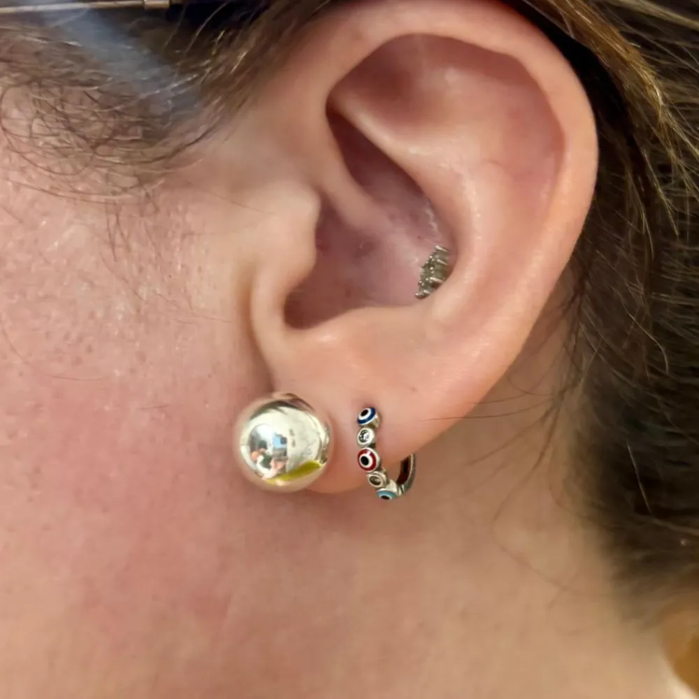 Sale Pendientes De Plata Bola 12 Mm.