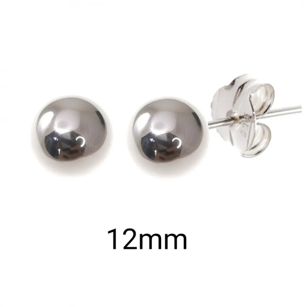 Sale Pendientes De Plata Bola 12 Mm.