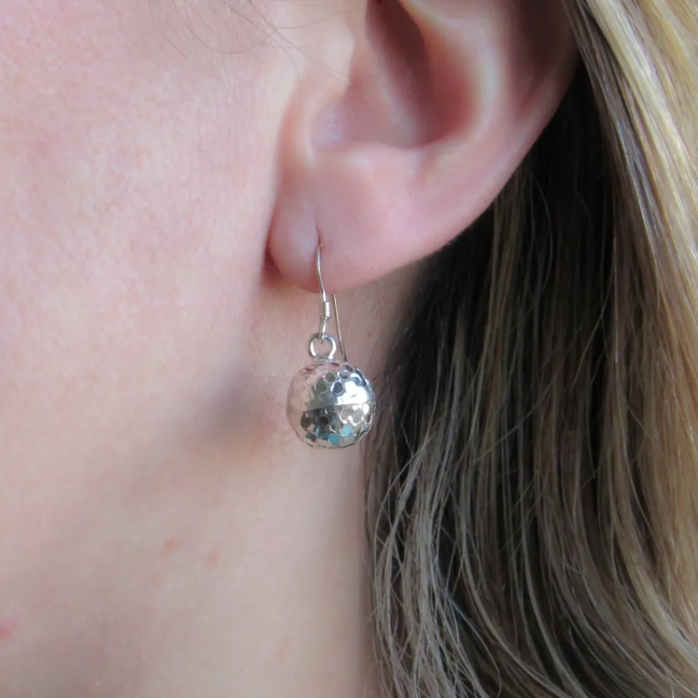 Discount Pendientes De Plata Bola 12 Mm. Con Talla Balon