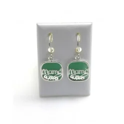 Pendientes De Plata Calada Y Piedra Mamá