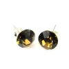 Pendientes De Plata Con Cristal Swarovski Marrón 8 Mm.