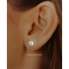 Outlet Pendientes De Plata Con Perla Boton 6 Mm.