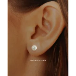 Outlet Pendientes De Plata Con Perla Boton 6 Mm.
