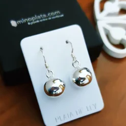 Online Pendientes De Plata Lisa Bola De 12 Mm.