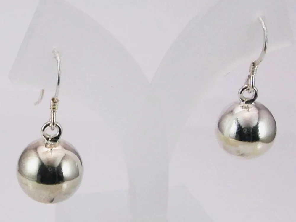 Online Pendientes De Plata Lisa Bola De 12 Mm.