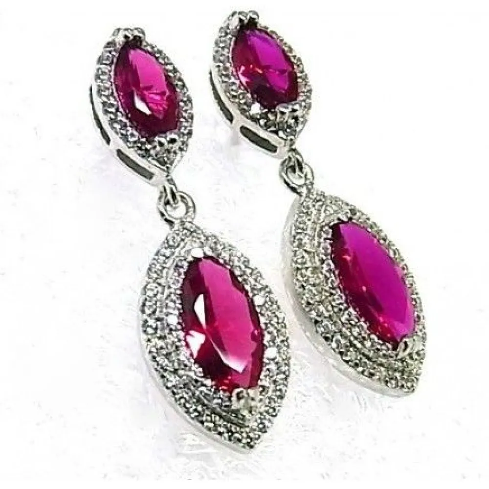 Sale Pendientes De Plata Rodiada Con Circonitas Blancas Y Rosas