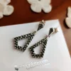 Pendientes De Plata Vieja Con Marquesitas