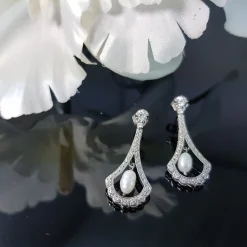 Pendientes De Plata Y Perlas Cultivadas Y Circonitas