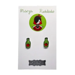 Pendientes de presión botellas de sidra mini
