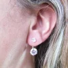 Pendientes Dobles De Plata Y Circonitas