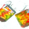 Pendientes esmaltados al fuego y cobre angulado