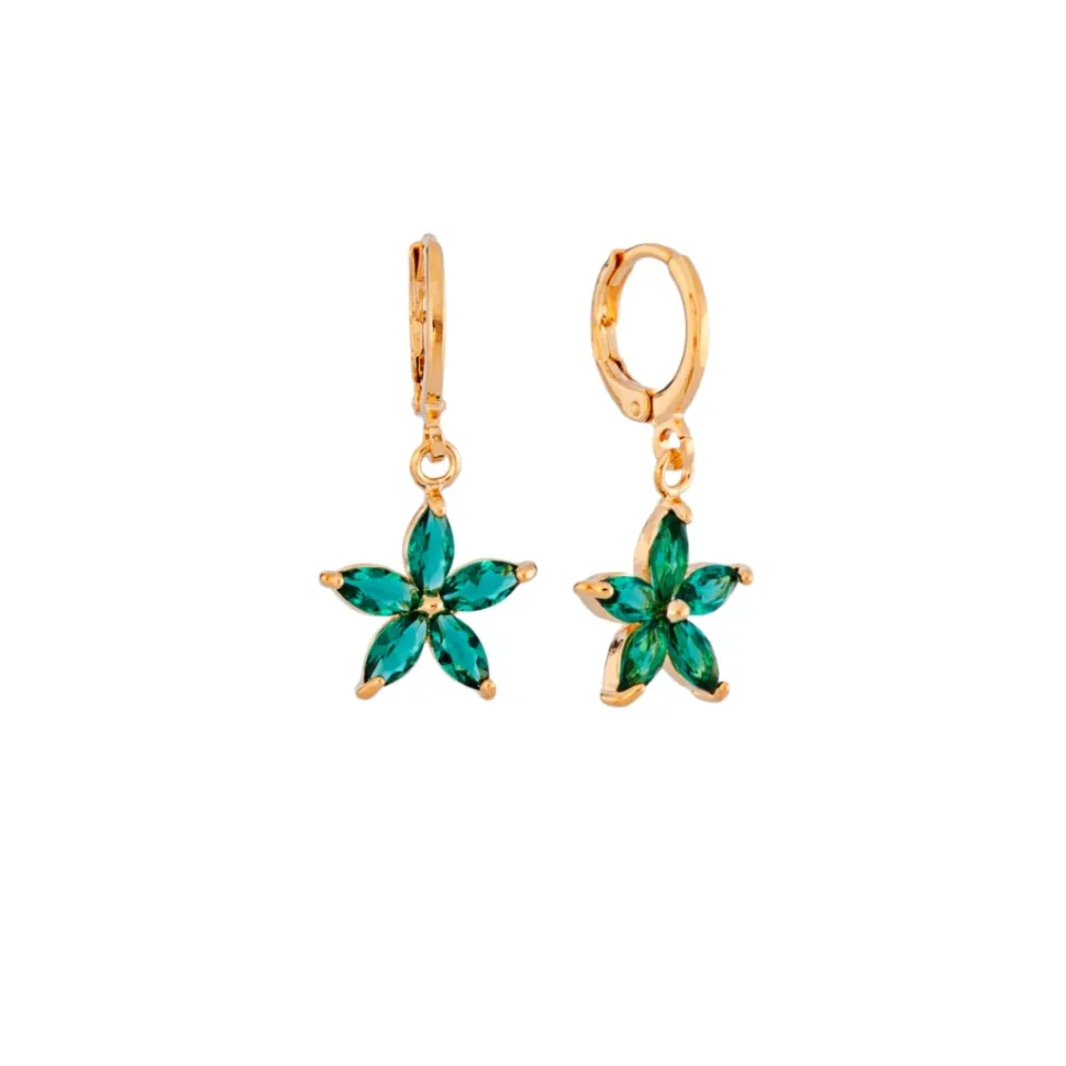 Pendientes Estrella esmeralda