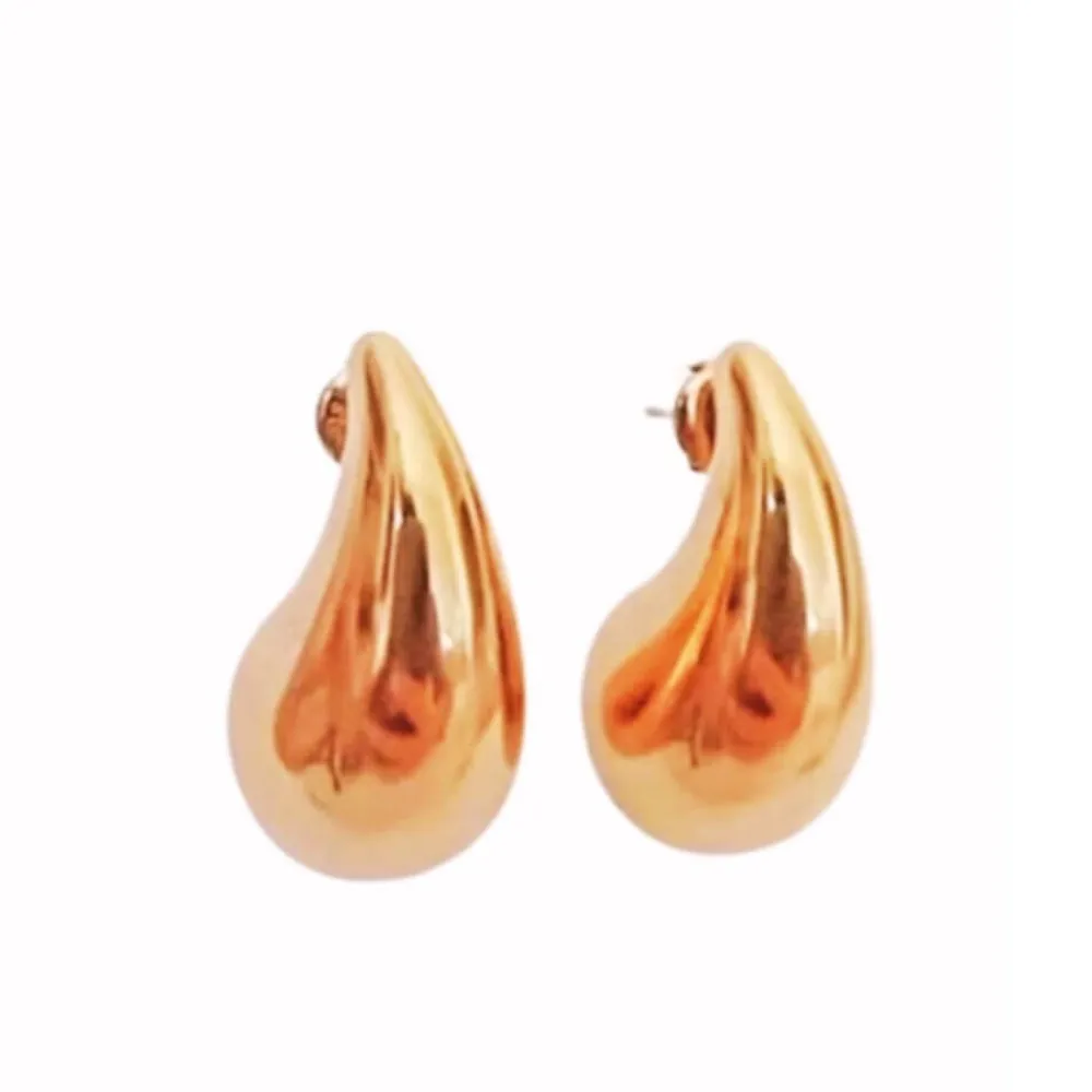 Hot Hhedderich Pendientes Gota Oro acero