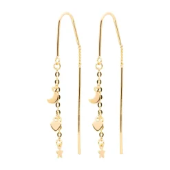 Outlet Omar Joyas Rommy Pendientes Largos chapado oro 18k