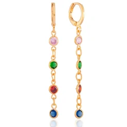 Online Omar Joyas Rommy Pendientes Largos con colores