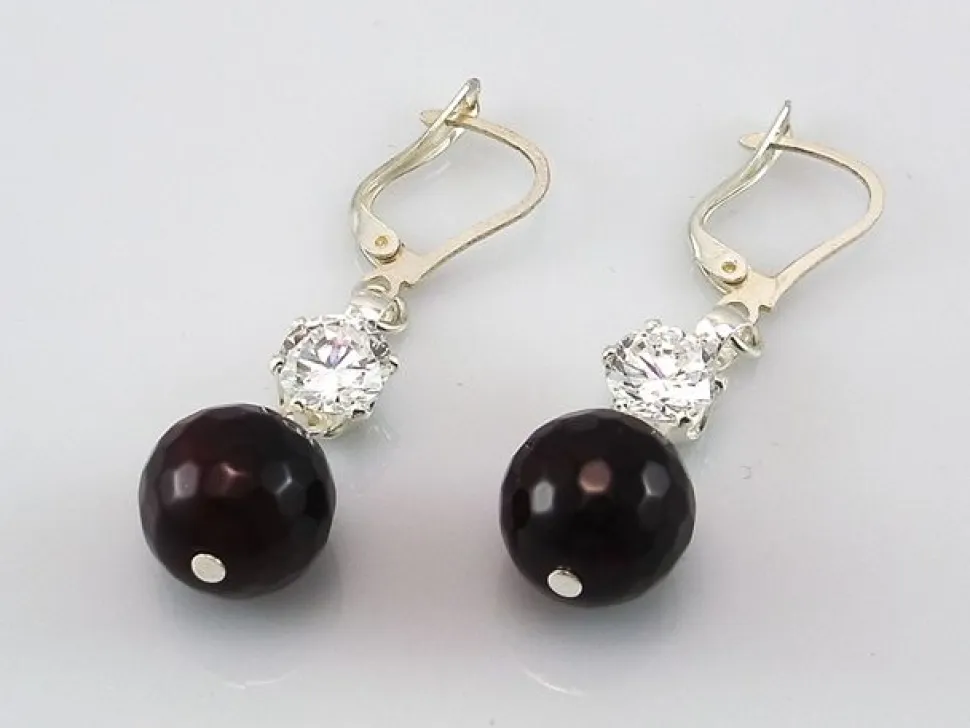 Pendientes Largos De Plata Con Cuarzo Y Circonitas
