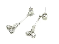 Sale Pendientes Largos De Plata Rodiada Piedras Y Circonitas