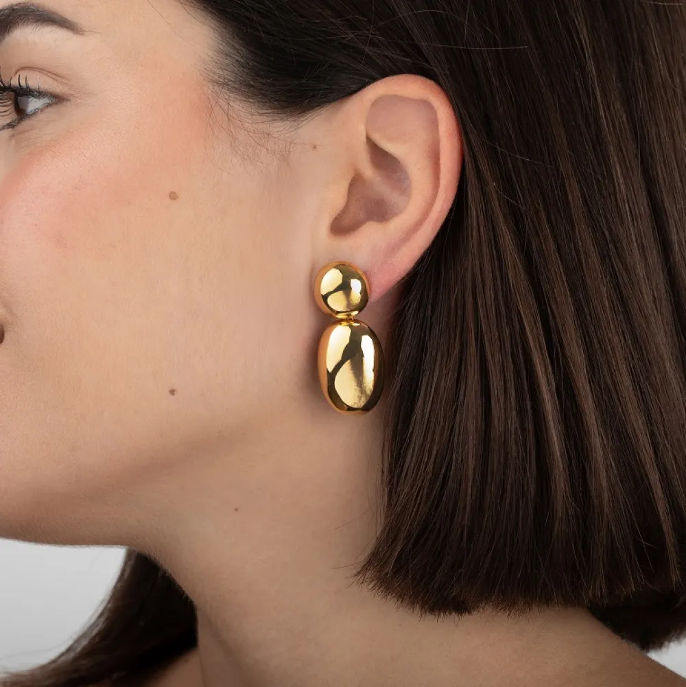 Outlet Eriety Jewels Pendientes largos y modernos de Acero Inoxidable - Ovalados
