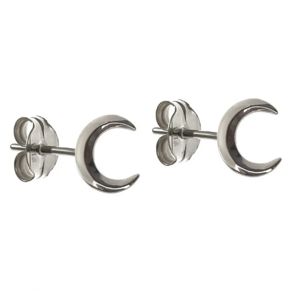 Pendientes Luna De Plata De Ley